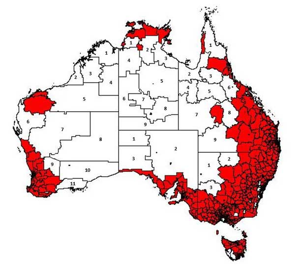 Mật độ dân cư tại Úc