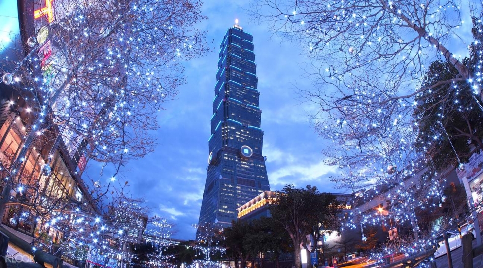 tháp taipei 101 ở cao hùng về đêm