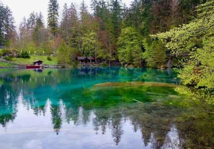 Khám phá vẻ đẹp tự nhiên của hồ Blausee - Thụy Sỹ